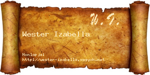 Wester Izabella névjegykártya